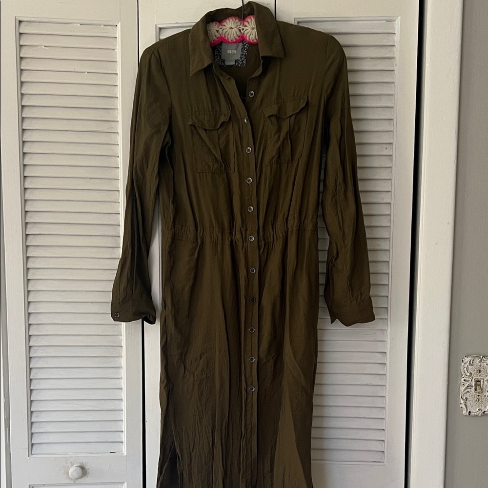 Maeve Olive Long Sleeve Dress